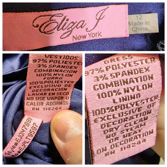 Eliza J. Navy/Black Lace sleeveless dress - Picture 4 of 17